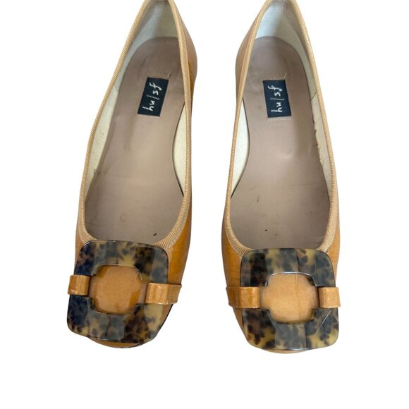 FRENCH SOLE New York Tan Patent Leather Flats Size 6 - Picture 4 of 8